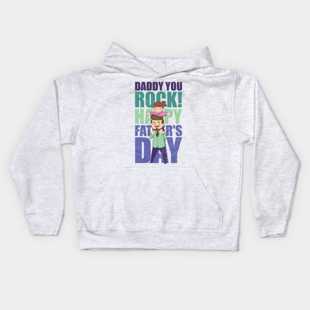 You Rock Happy Father's Day Kids Hoodie by avshirtnation